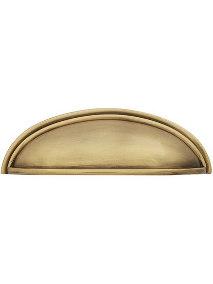 5 3/8 inch Streamline Cast Brass Bin Pull in Antique Brass